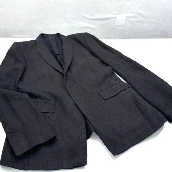 By Tomoaki Okaniwa  - The Viridi-anne Black Linen Men's Jacket, Japanese Size 3 - Picture 2 of 16